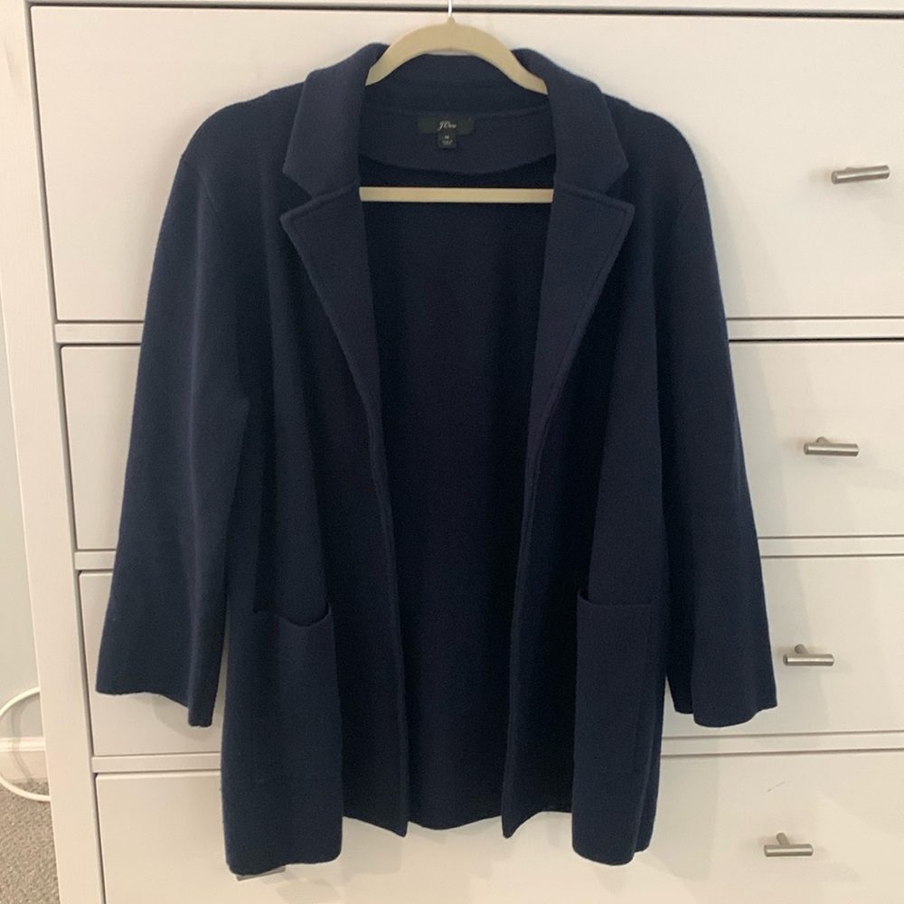 J crew sweater blazer medium navy